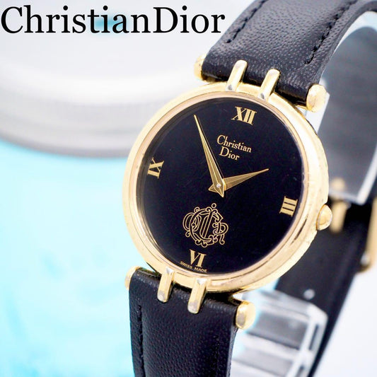 109 Christian Dior Black Vintage Dial Watch- Rare Large Model for Men and Women